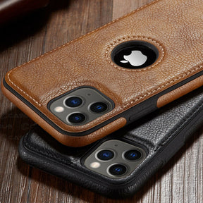 Capinha de Couro para iPhone (11, 11 Pro, 11 Pro Max, 12, 12 Pro, 12 Pro Max, 12 Mini, X, XR, XR Max, Xs, Xs Max)