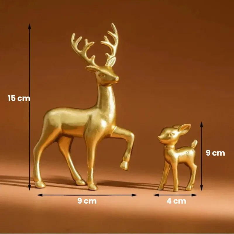 Par de Esculturas Rena de Natal em Resina