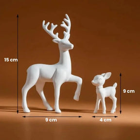 Par de Esculturas Rena de Natal em Resina
