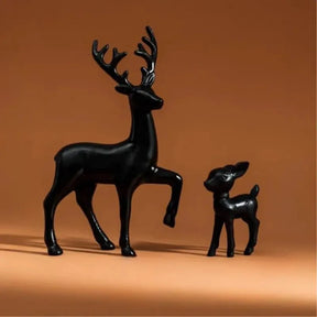 Par de Esculturas Rena de Natal em Resina