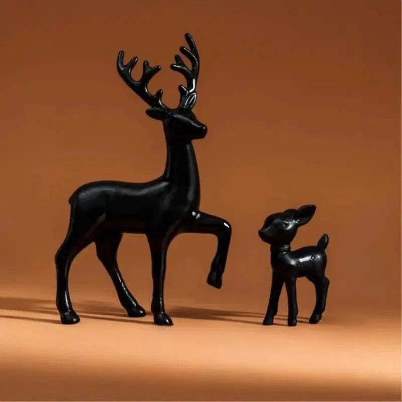 Par de Esculturas Rena de Natal em Resina